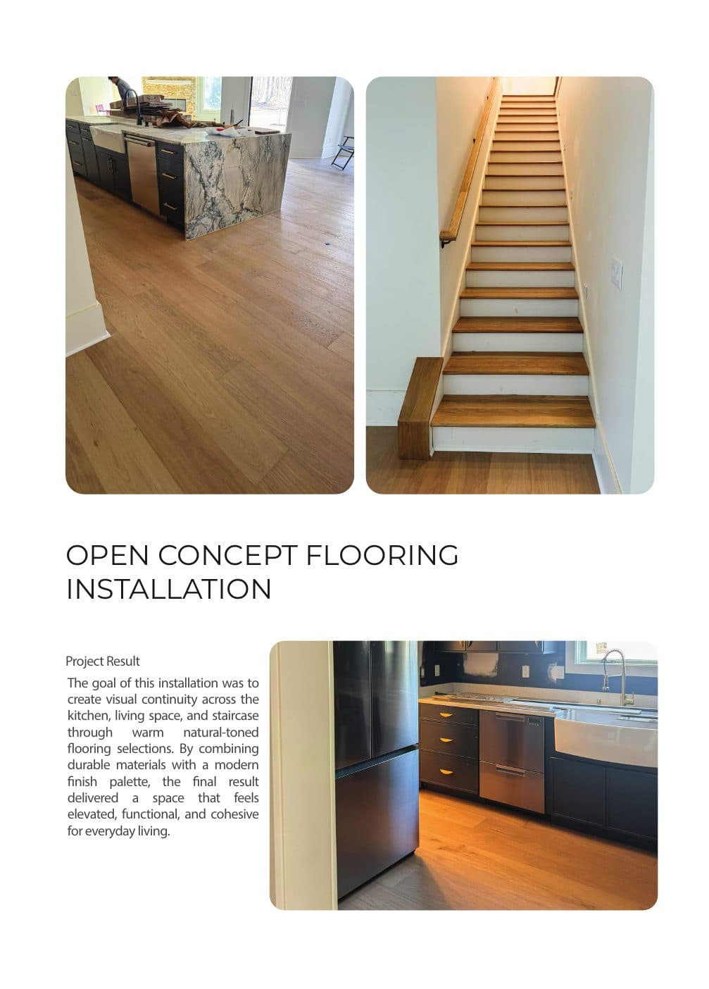 Rendered open concept flooring installation page.