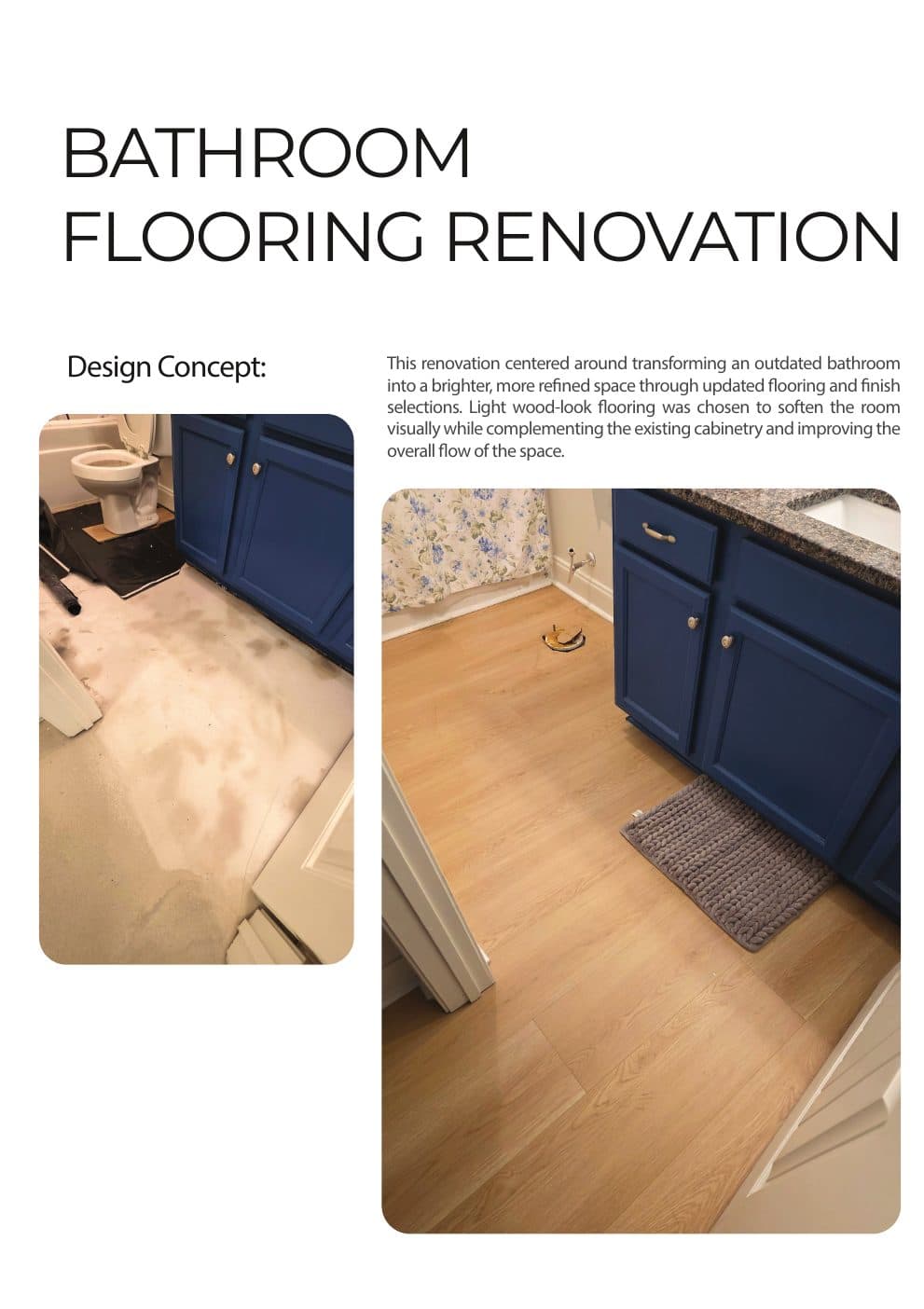 Rendered bathroom flooring renovation page.