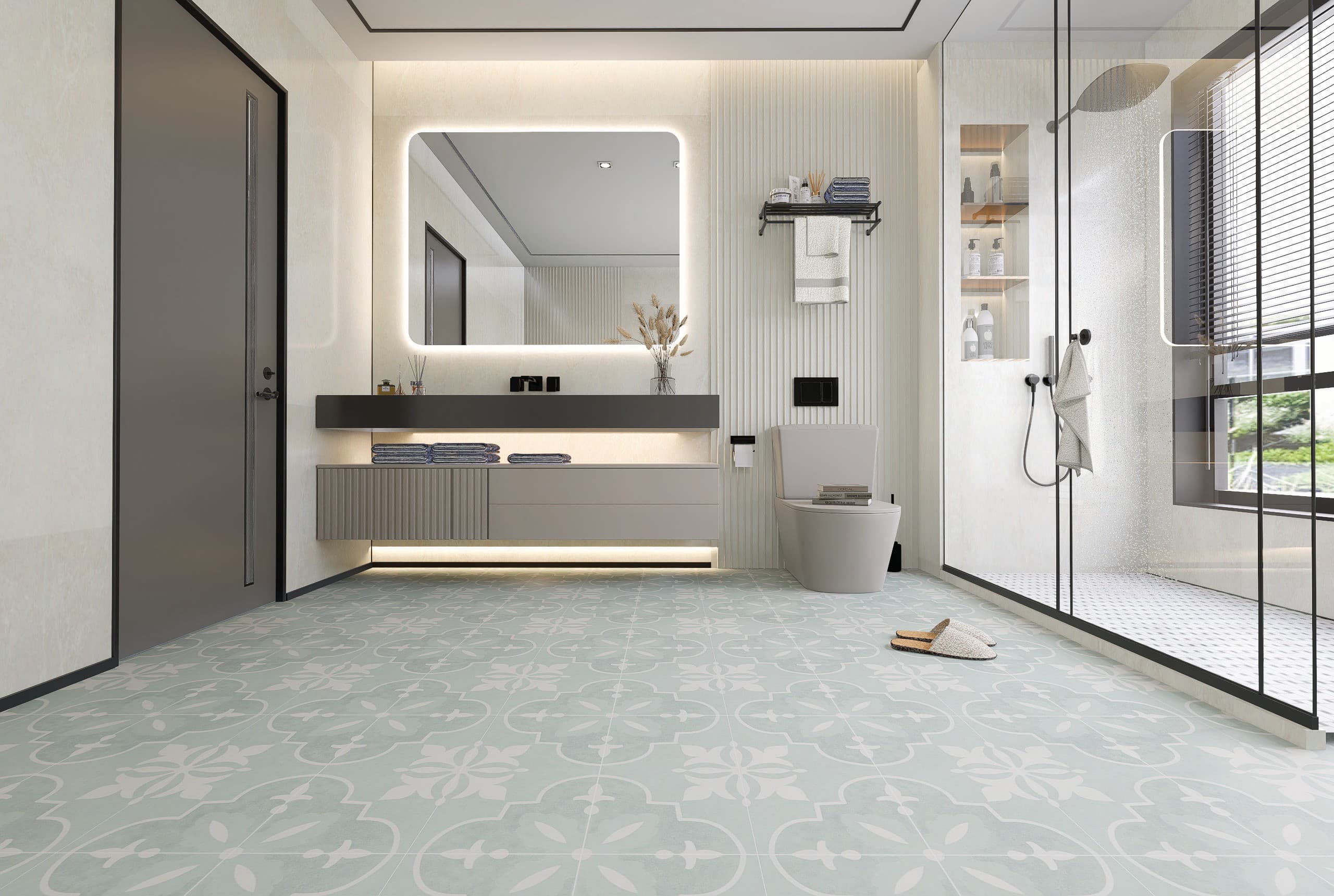 Bathroom tile and flooring design from the interior flooring portfolio cover.