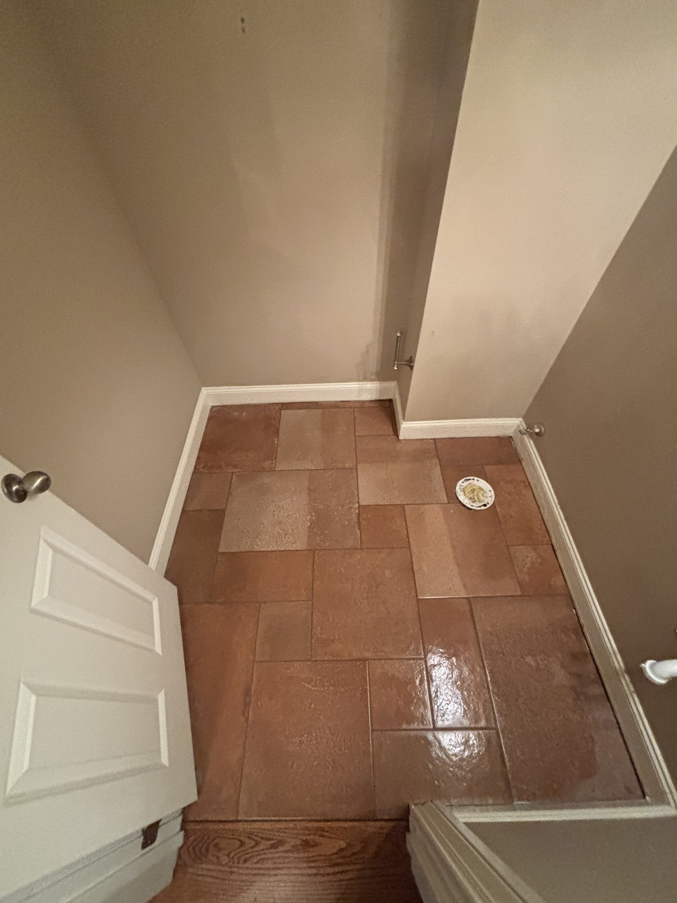 Patterned encaustic tile foyer in a luxury Atlanta home.